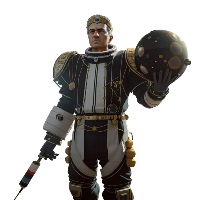 Tidus Barlow holding a black and gold helmet